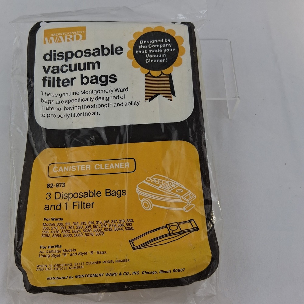 Montgomery Ward 82-973 Disposable Vacuum Filter Bags 3pk for Eureka Style B S